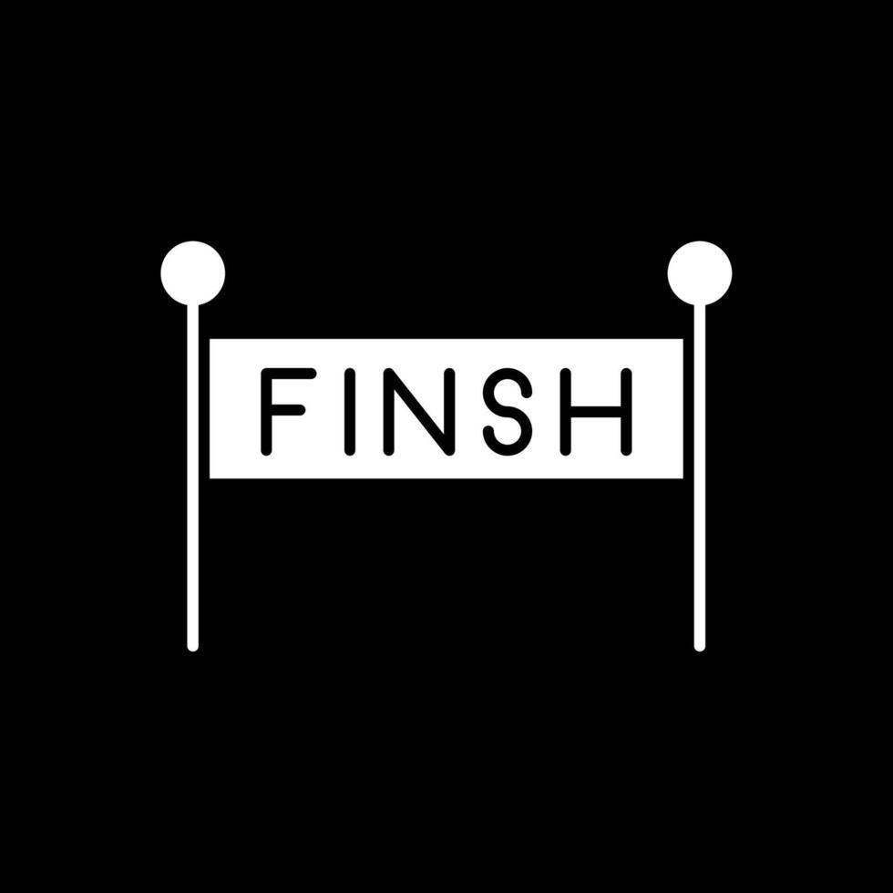 Finish Line Glyph Inverted Icon vector