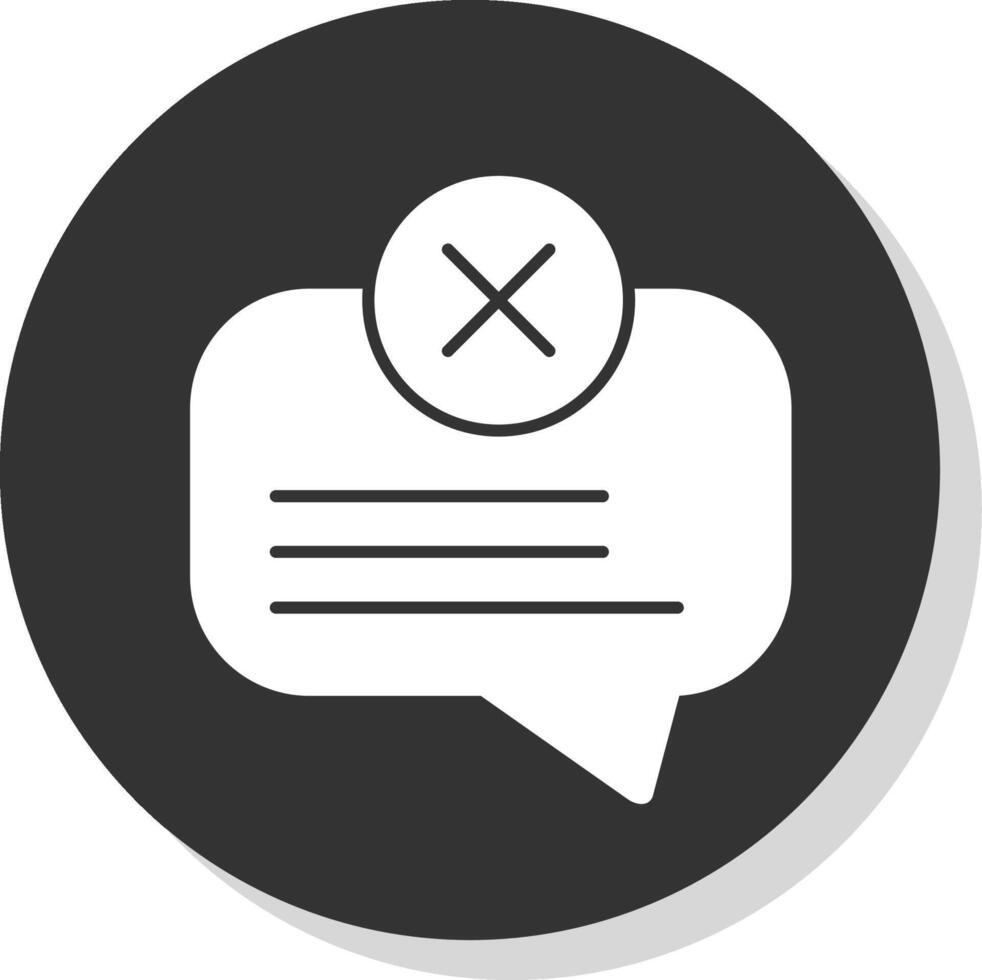 No Message Glyph Grey Circle Icon vector