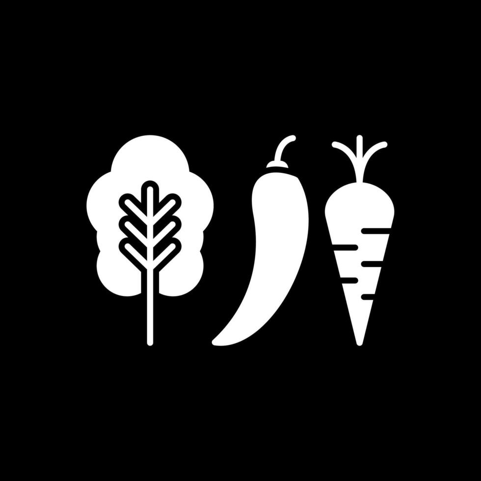 Vegetables Glyph Inverted Icon vector