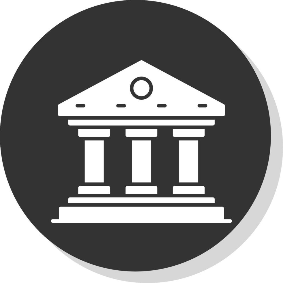 Bank Glyph Grey Circle Icon vector