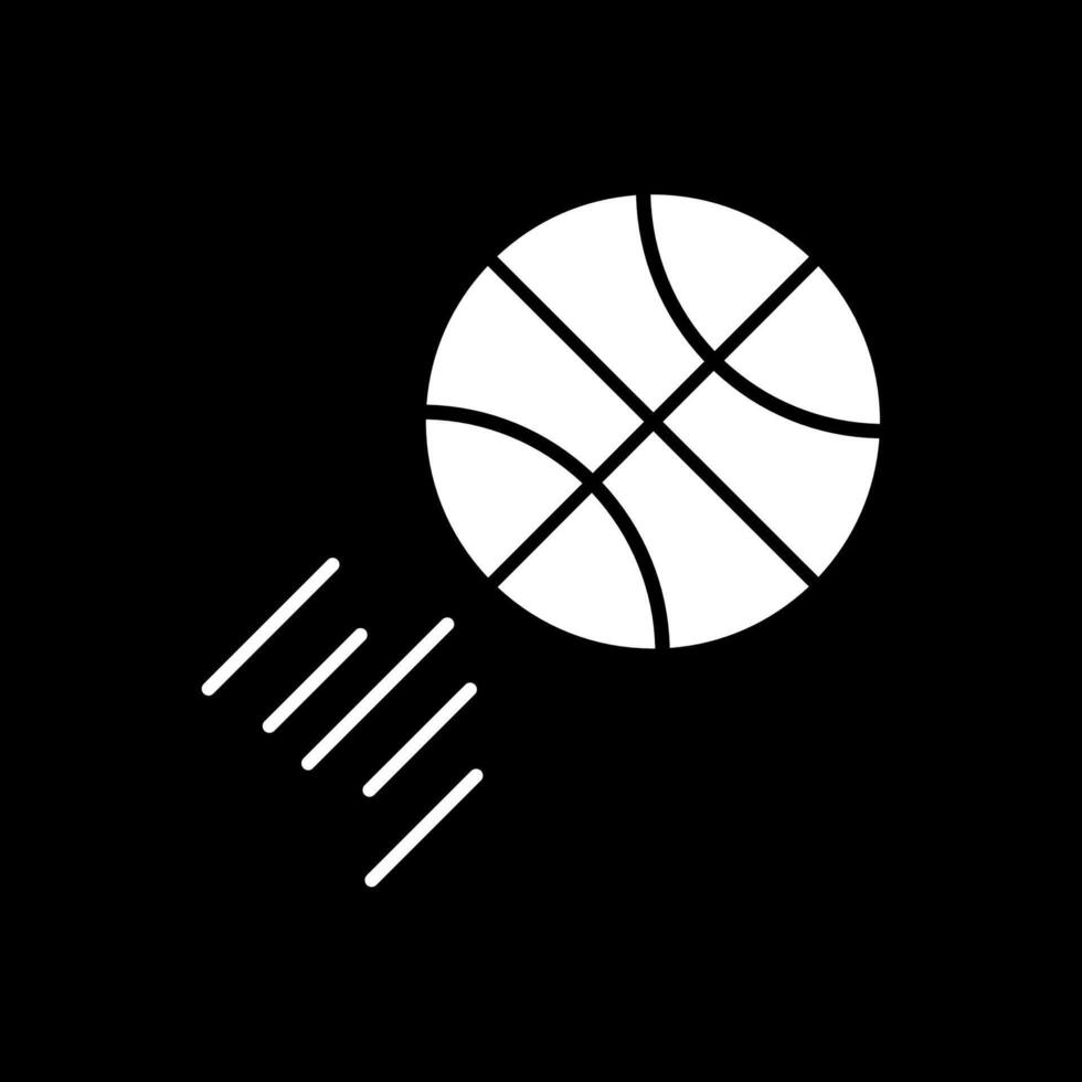 icono de glifo de baloncesto invertido vector