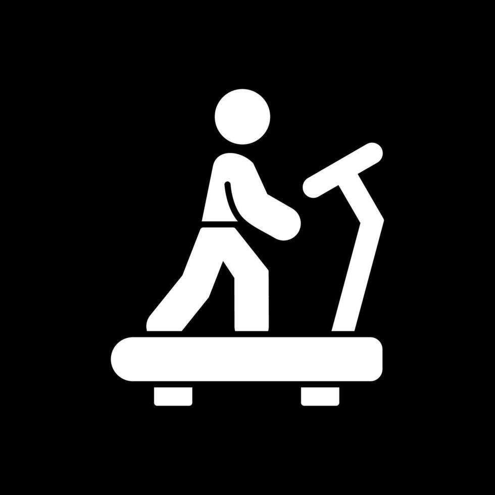 Treadmill Glyph Inverted Icon vector