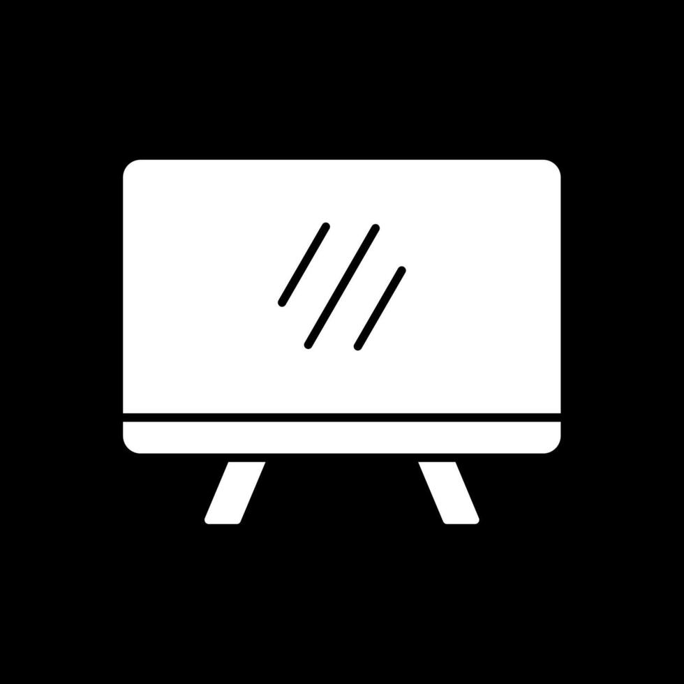 Television Glyph Inverted Icon vector