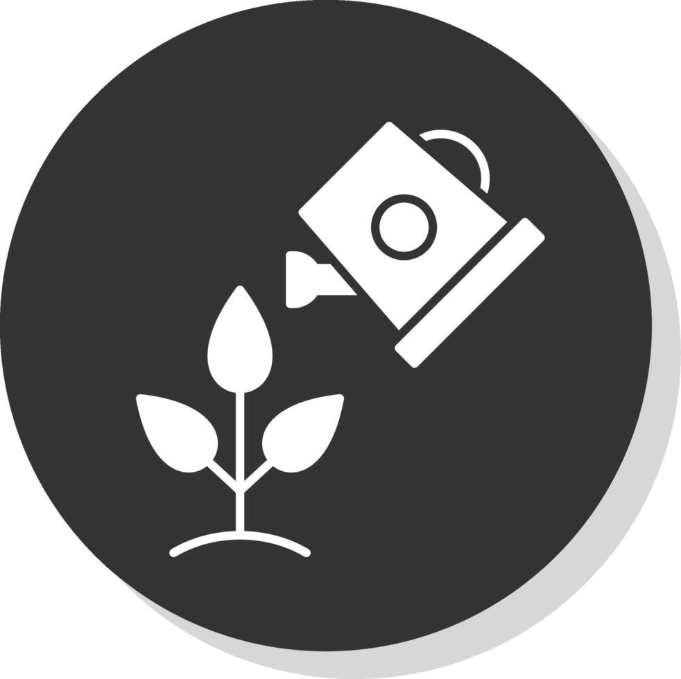 Watering Plants Glyph Grey Circle Icon vector