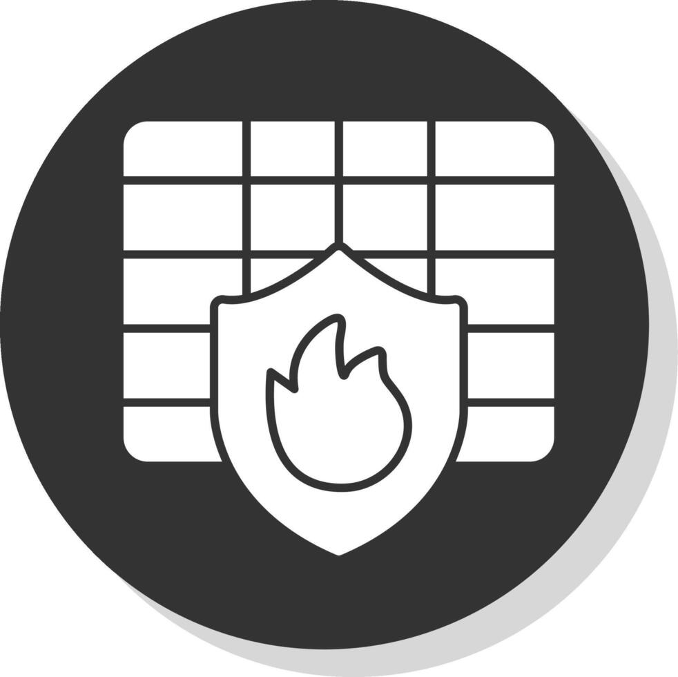Firewall Glyph Grey Circle Icon vector