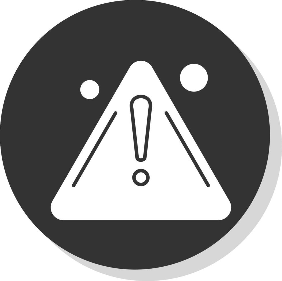 Warning Glyph Grey Circle Icon vector