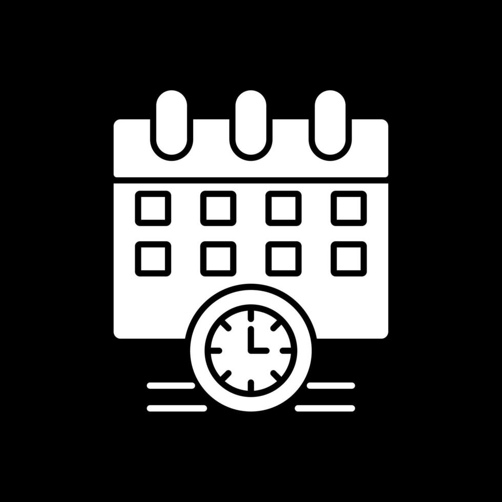 Schedule Glyph Inverted Icon vector