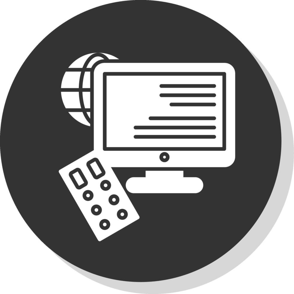 Remote Access Glyph Grey Circle Icon vector