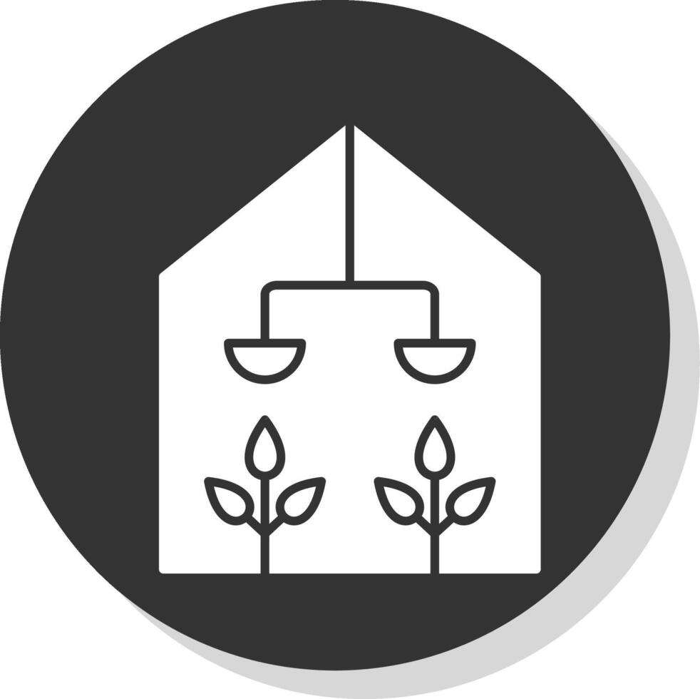 Greenhouse Glyph Grey Circle Icon vector