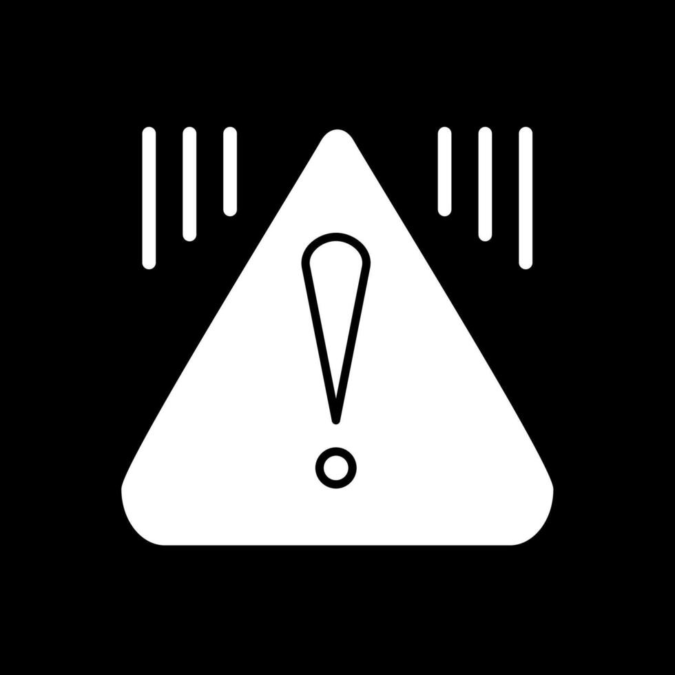 Warning Glyph Inverted Icon vector