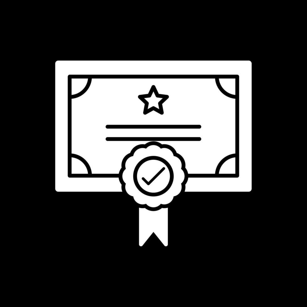Qualify Glyph Inverted Icon vector