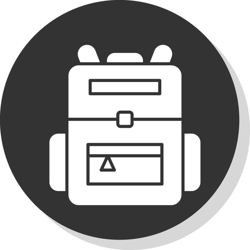 Backpack Glyph Grey Circle Icon vector