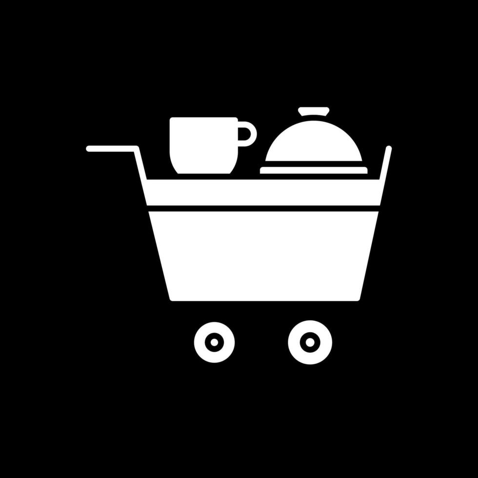 Room Service Glyph Inverted Icon vector