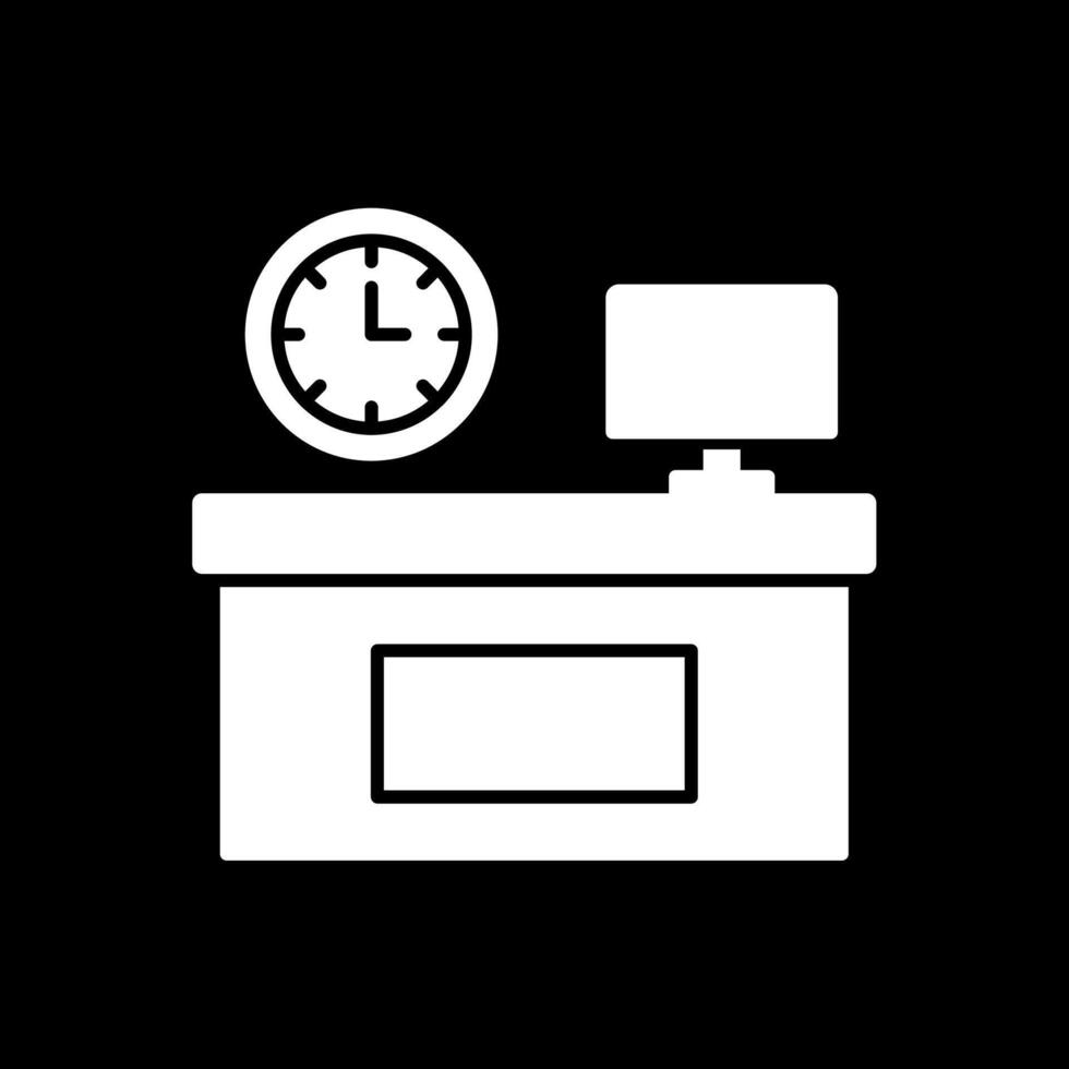 Workplace Glyph Inverted Icon vector