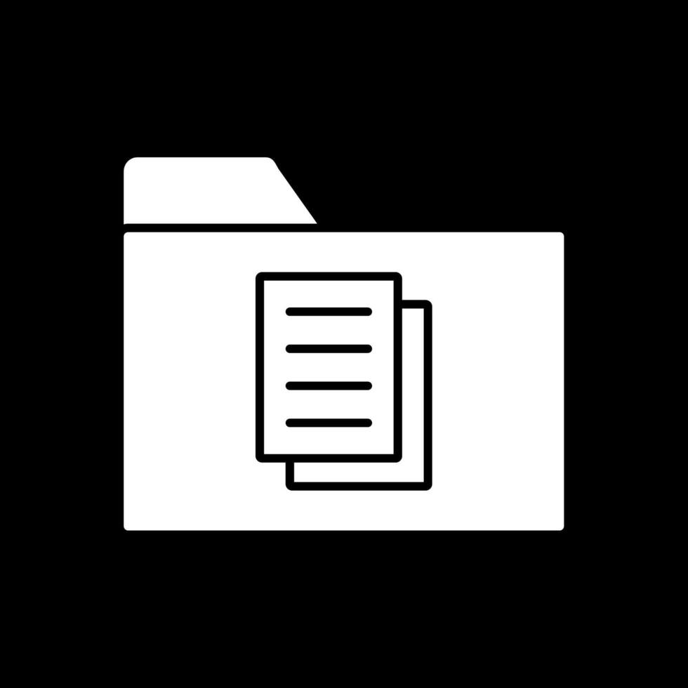 Documents Glyph Inverted Icon vector