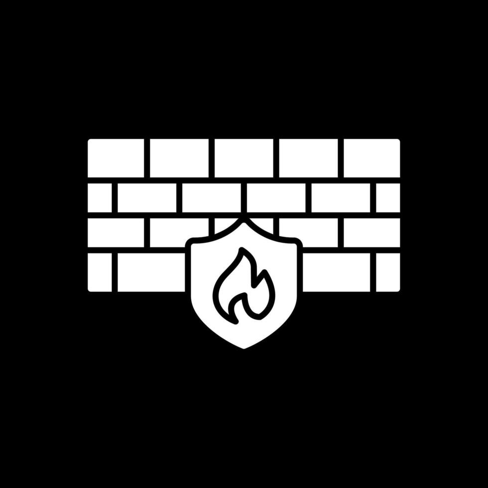 Firewall Glyph Inverted Icon vector