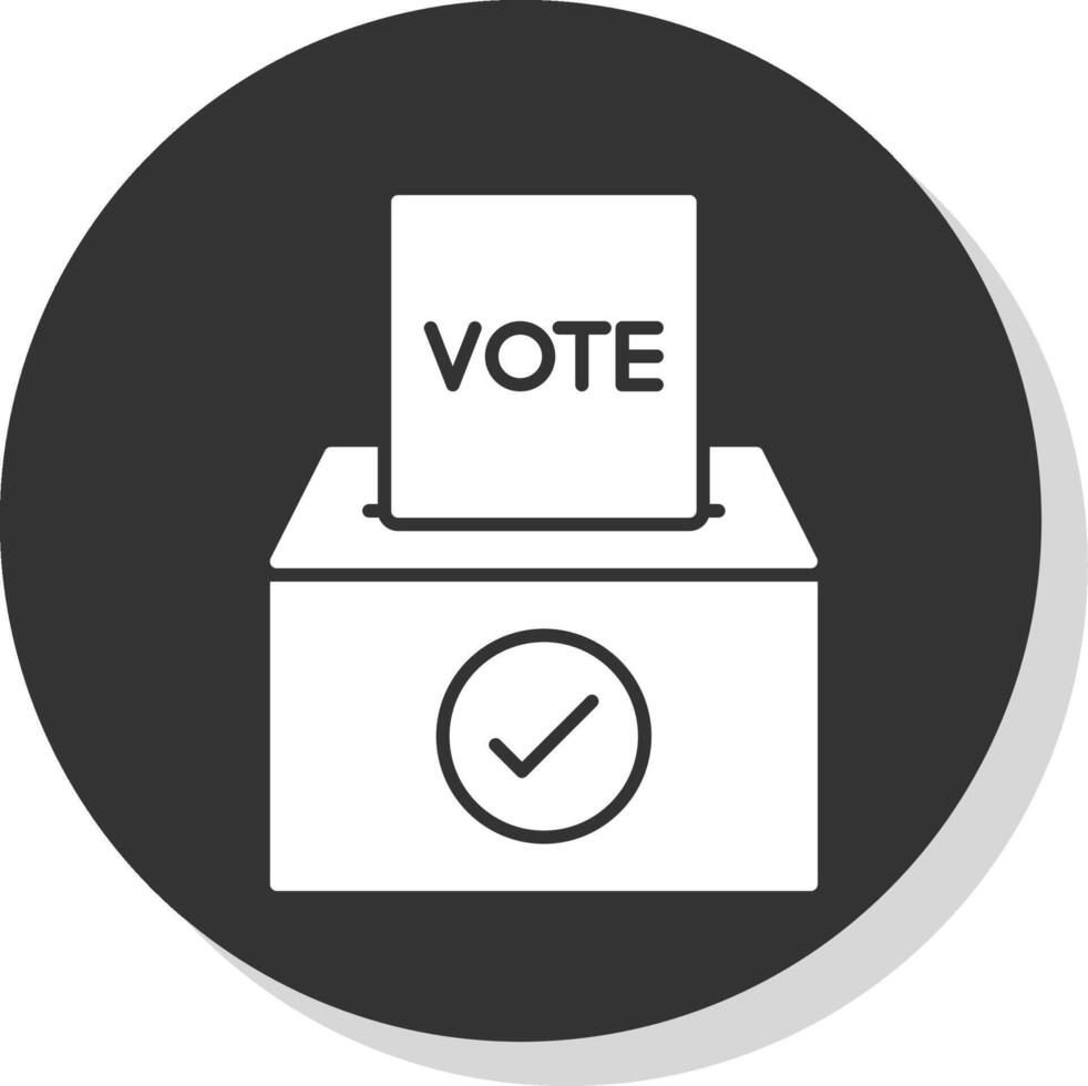 votar glifo gris circulo icono vector