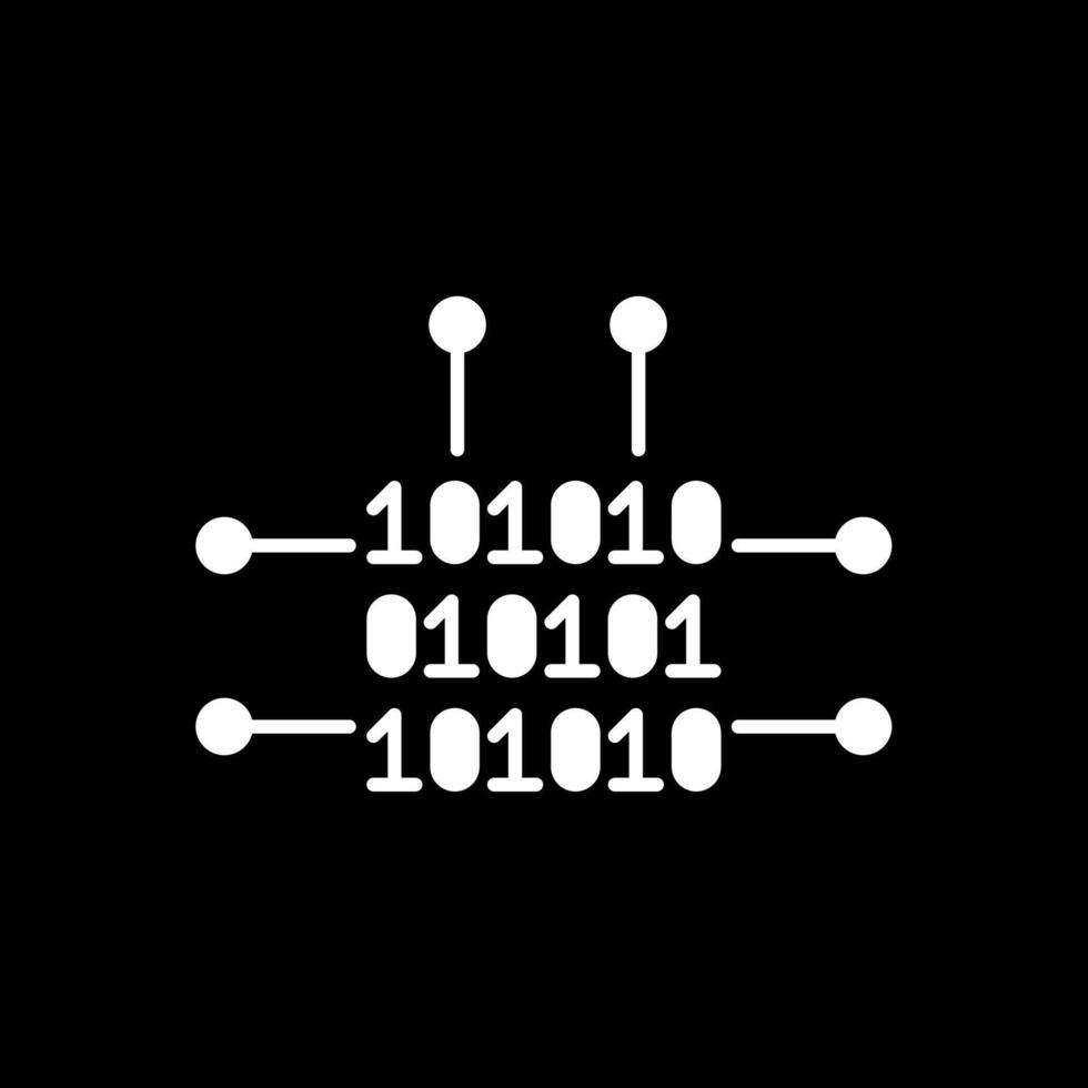 Binary Code Glyph Inverted Icon vector