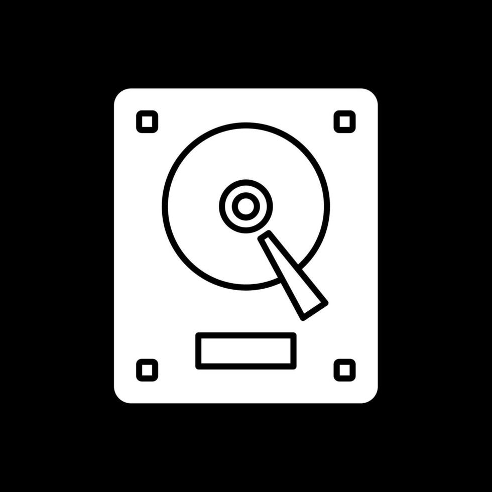 Hard Drive Glyph Inverted Icon vector