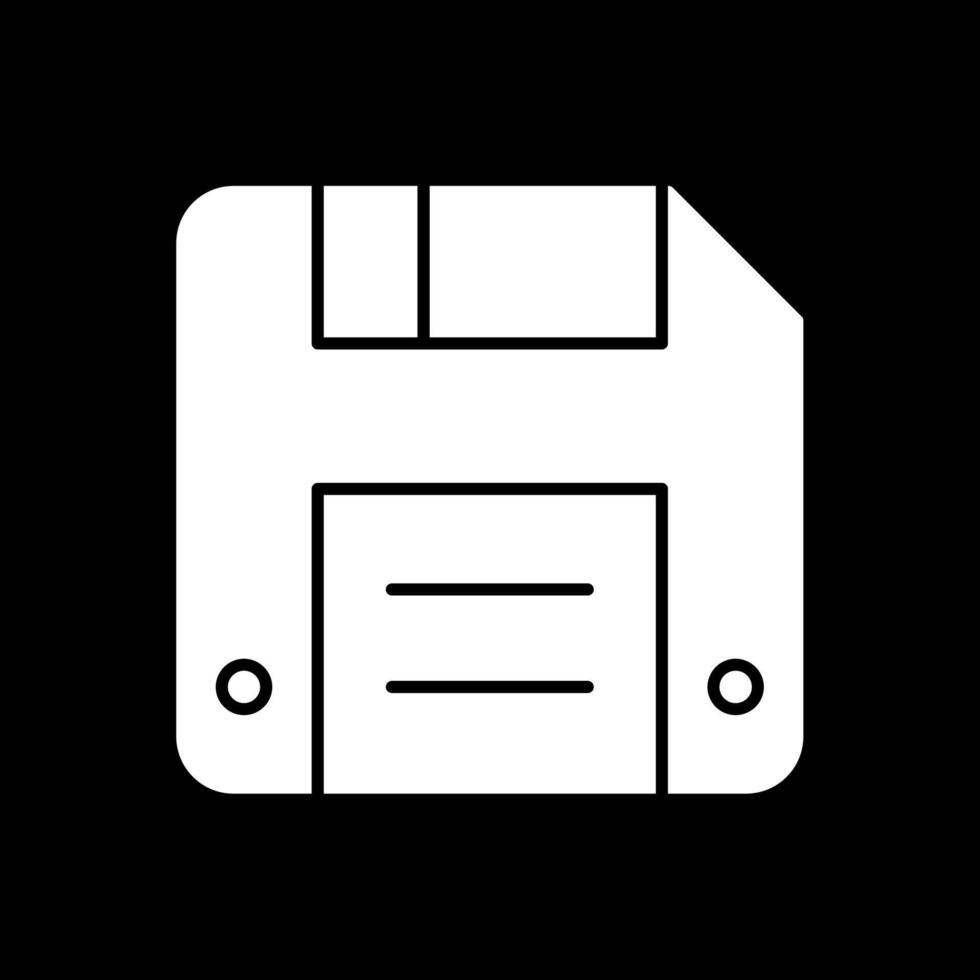 Diskette Glyph Inverted Icon vector