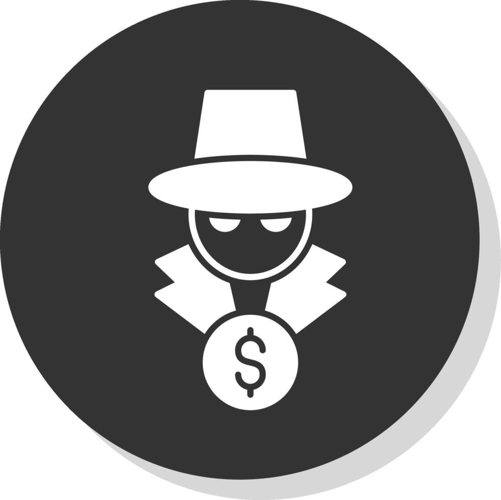 Fraud Glyph Grey Circle Icon vector