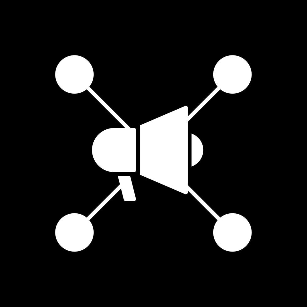 Social Network Glyph Inverted Icon vector