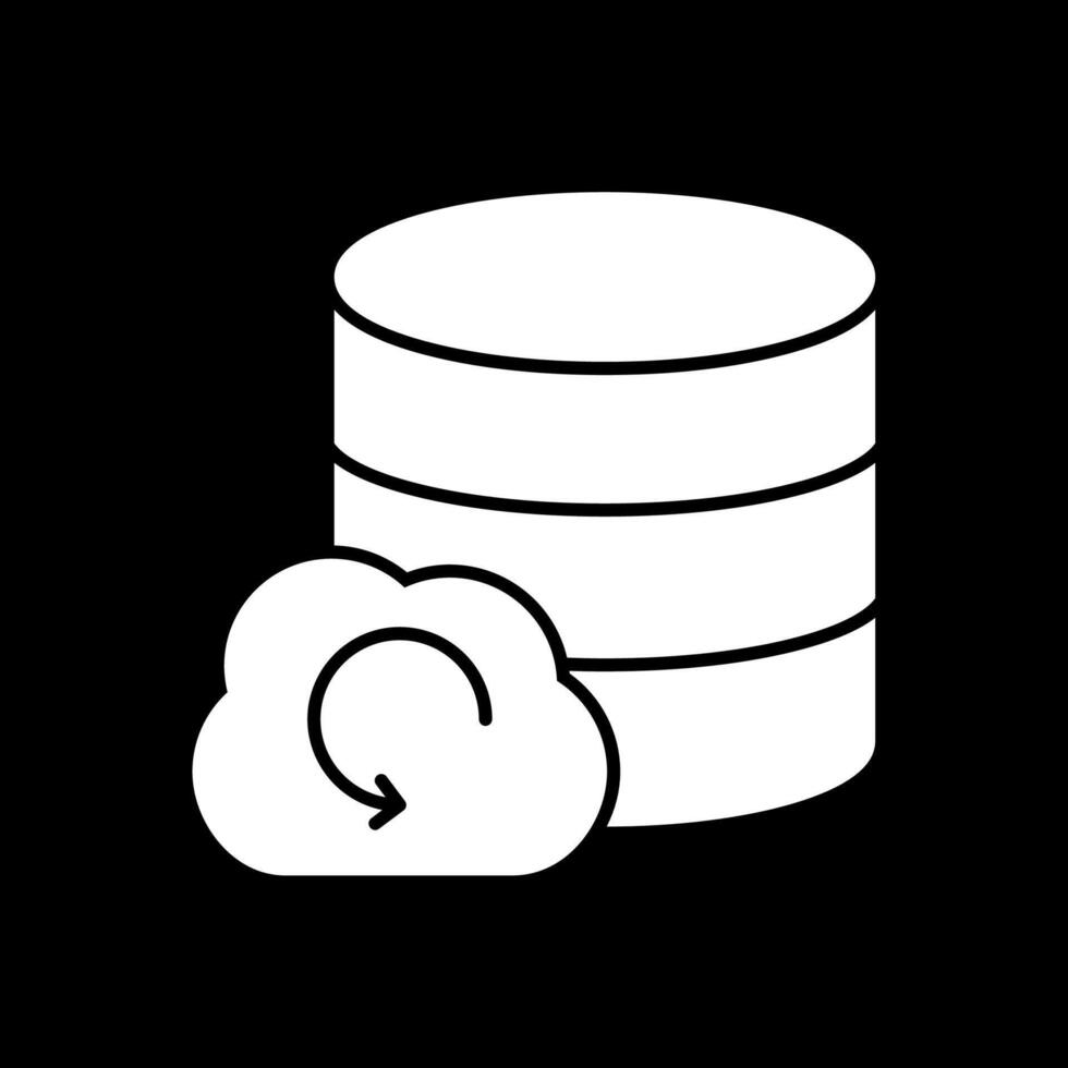 Backup Glyph Inverted Icon vector