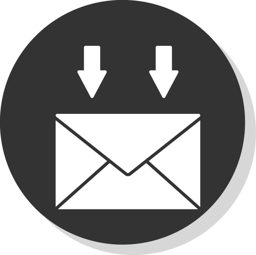 Mail Glyph Grey Circle Icon vector