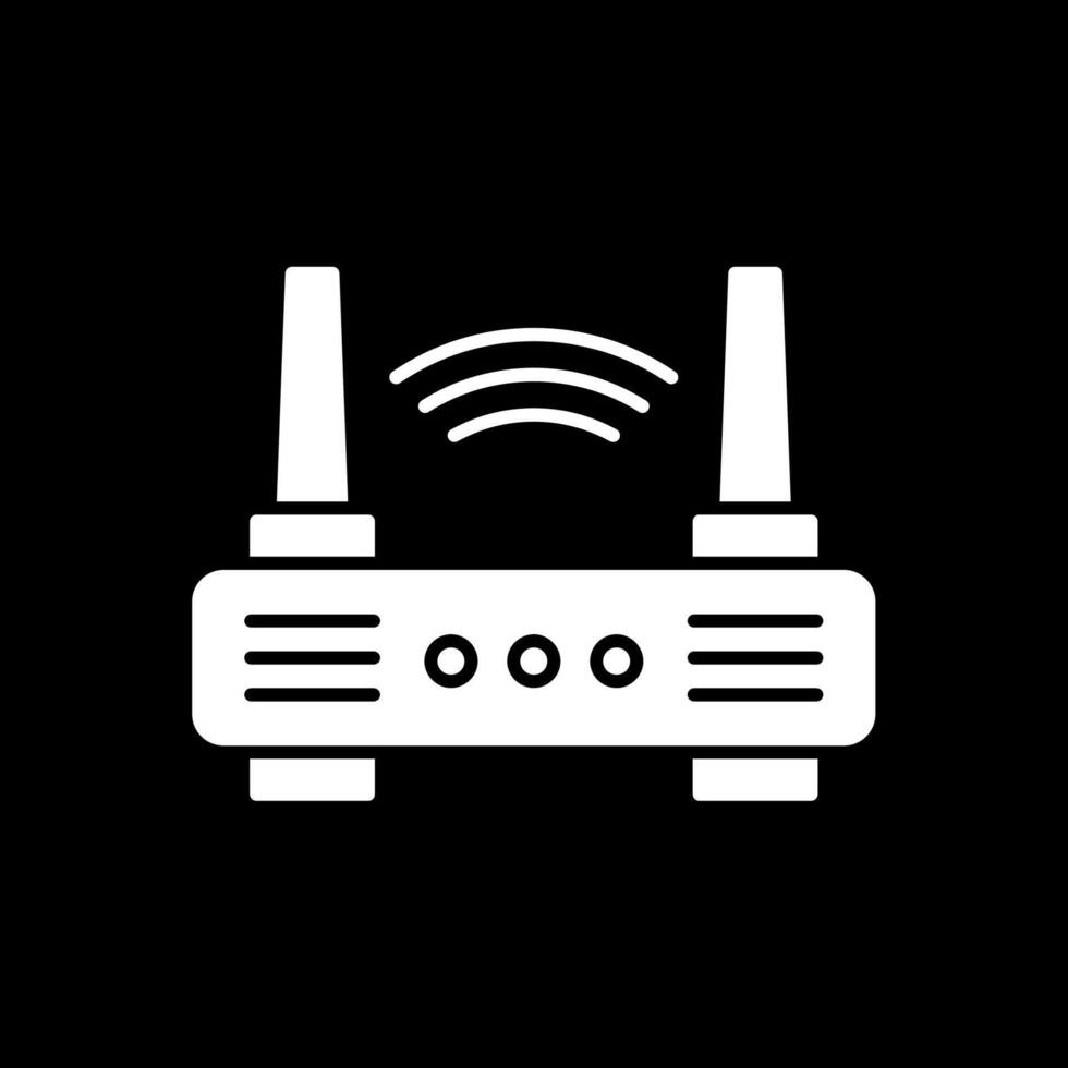 Wifi Router Glyph Inverted Icon vector