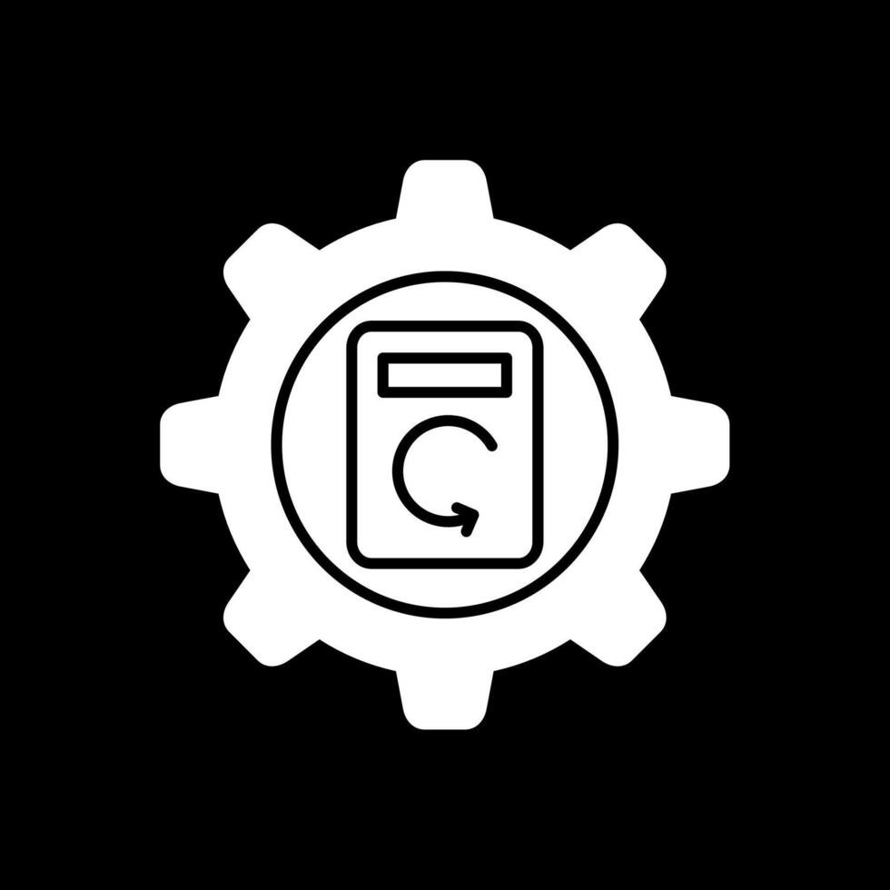 Process Data Glyph Inverted Icon vector