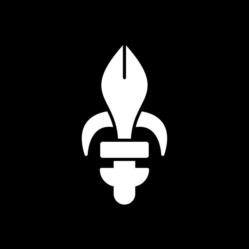 Fleur de lis Glyph Inverted Icon vector