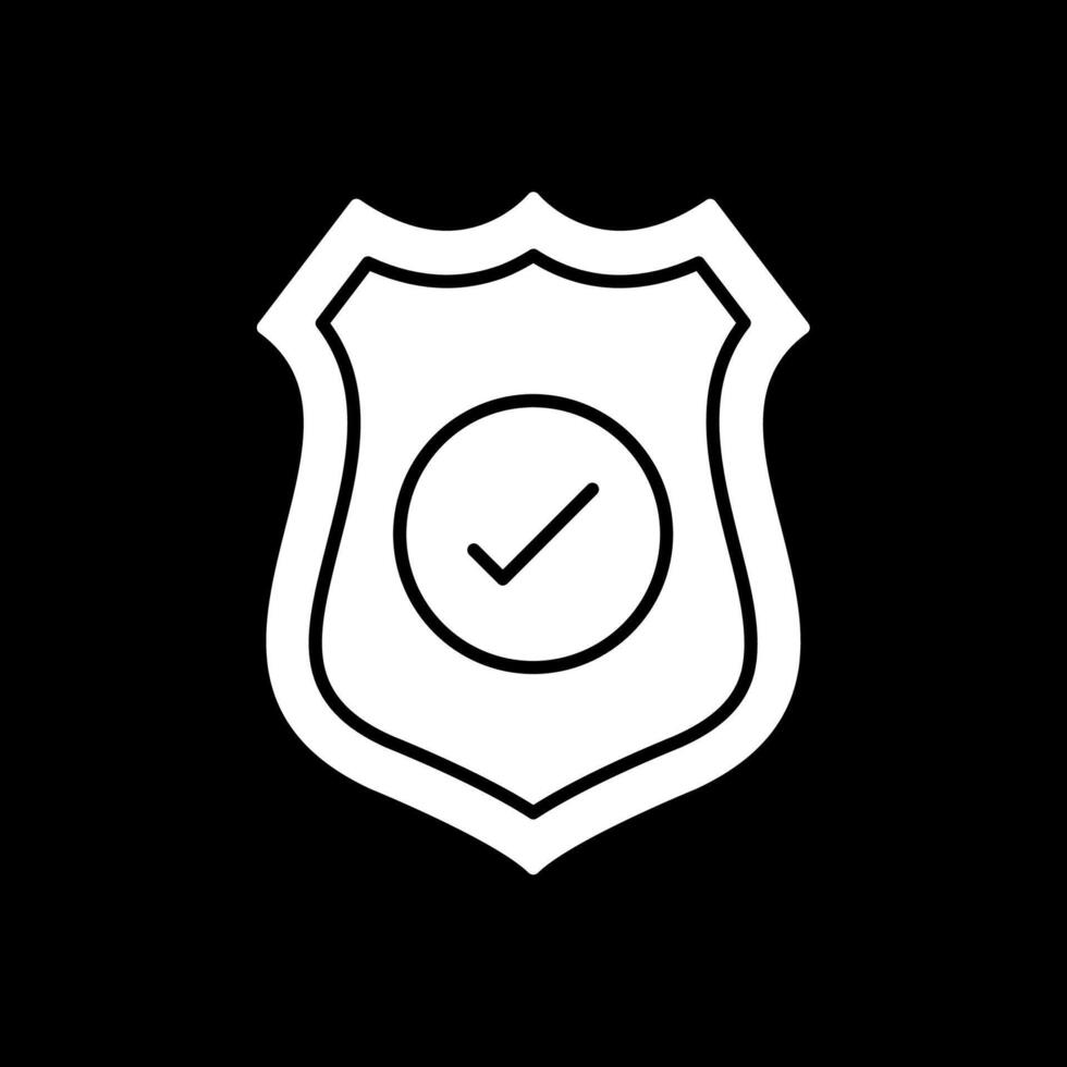 Sheild Glyph Inverted Icon vector