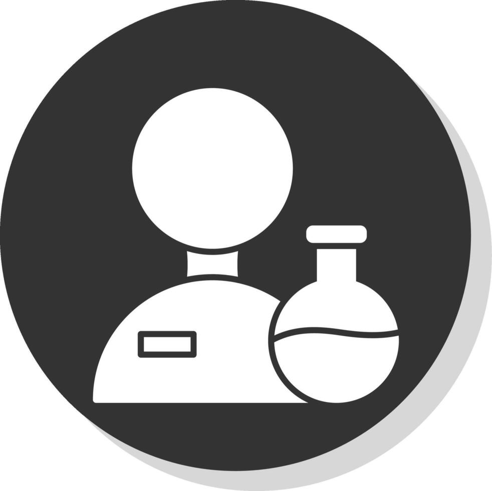 Scientist Glyph Grey Circle Icon vector