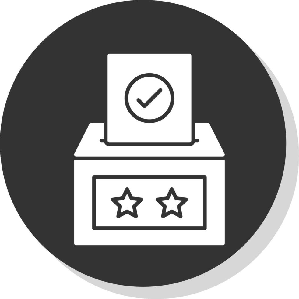 votación caja glifo gris circulo icono vector