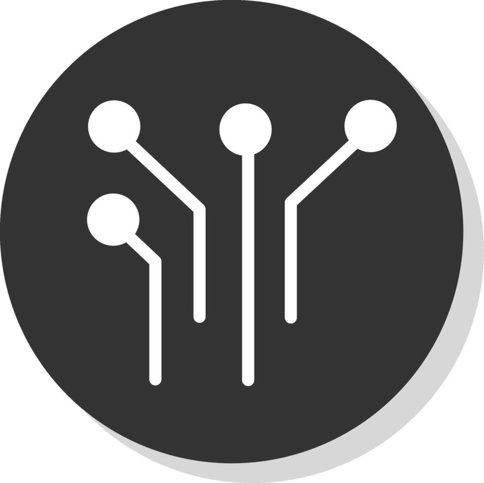 Electronic Circuit Glyph Grey Circle Icon vector
