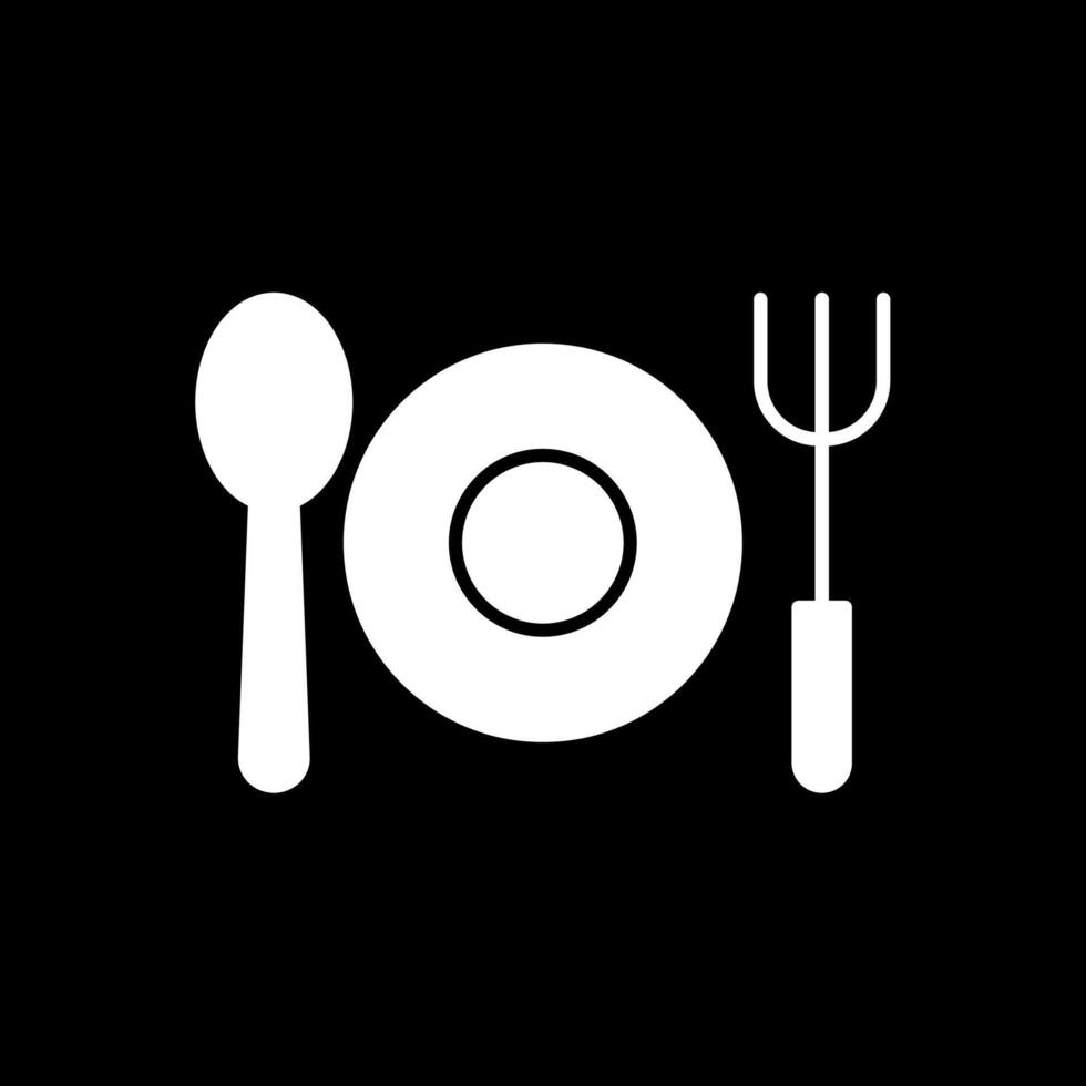 Cutlery Glyph Inverted Icon vector