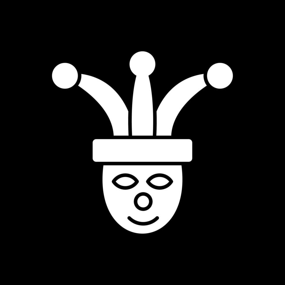 Jester Glyph Inverted Icon vector