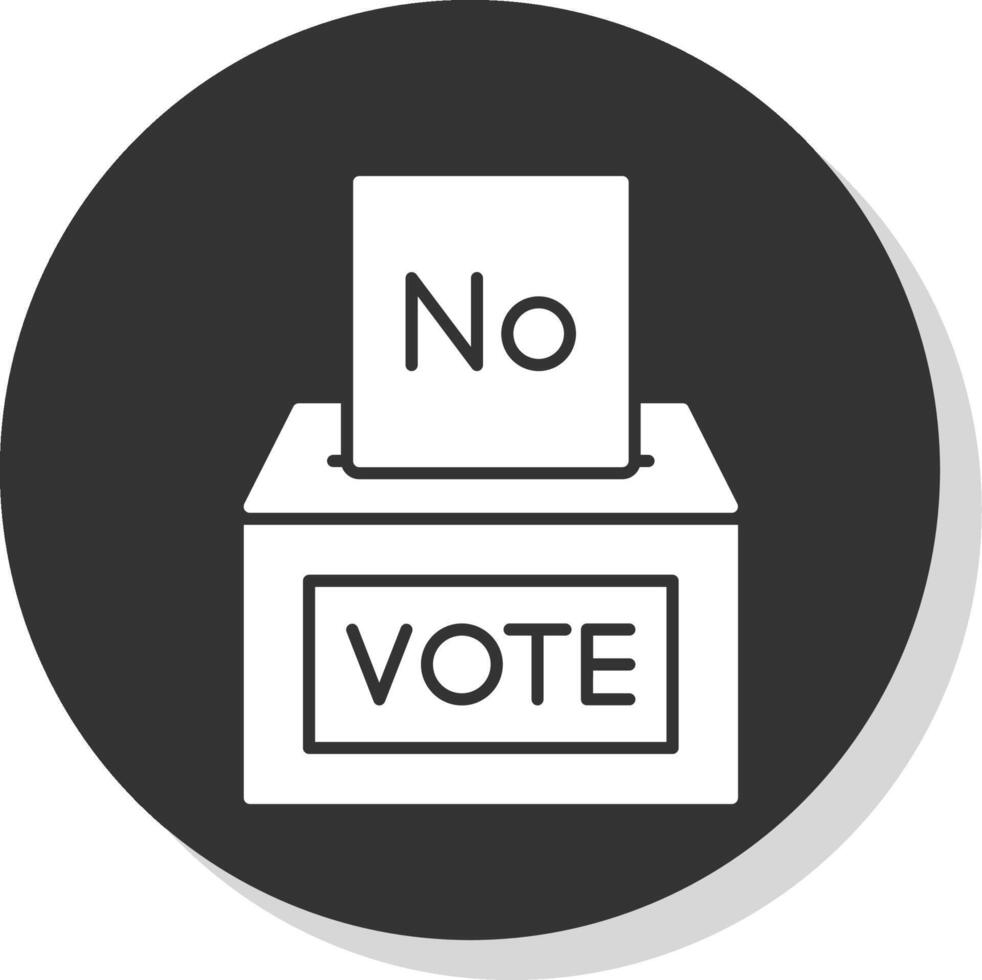 votar No glifo gris circulo icono vector