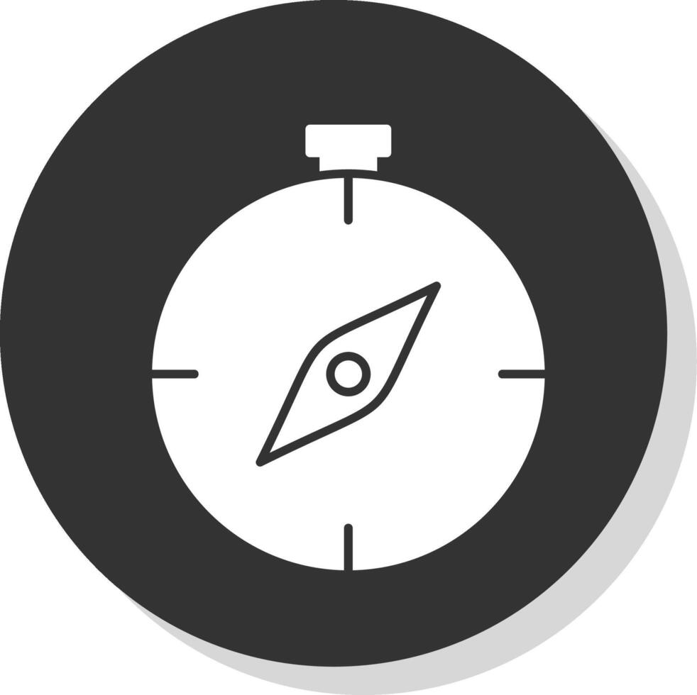 Compass Glyph Grey Circle Icon vector