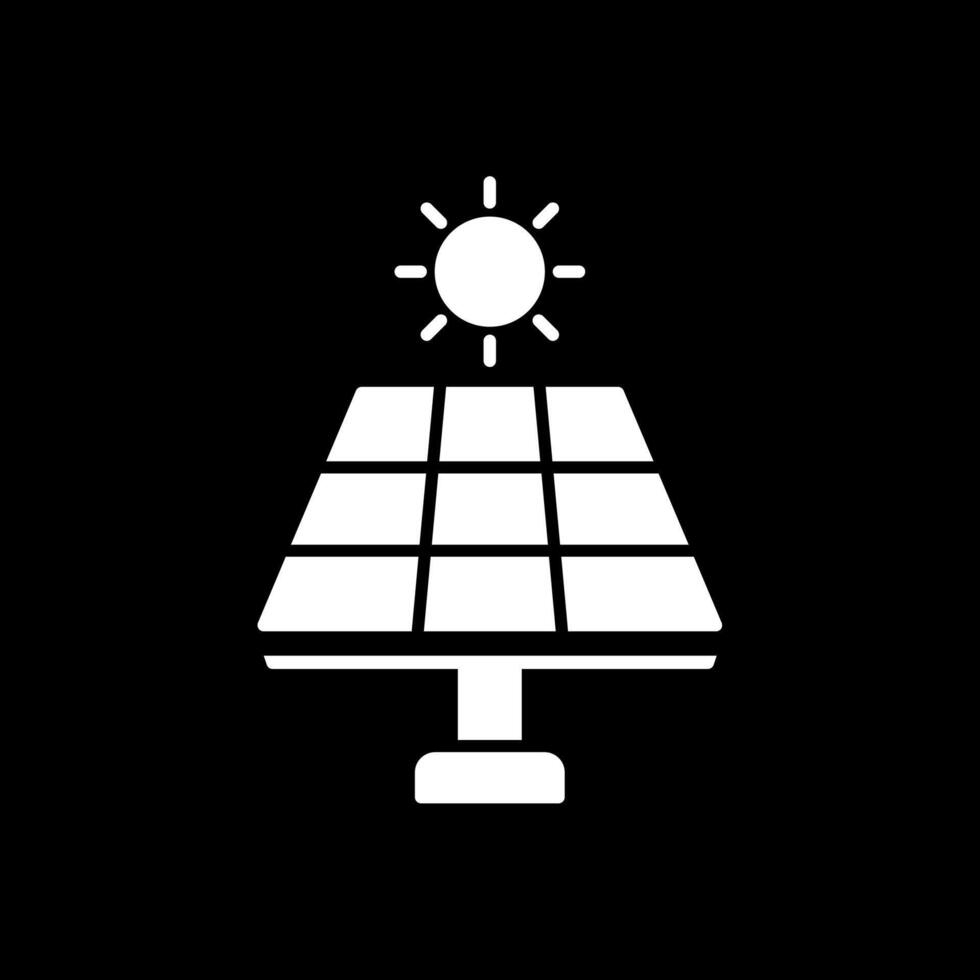 Solar Panel Glyph Inverted Icon vector