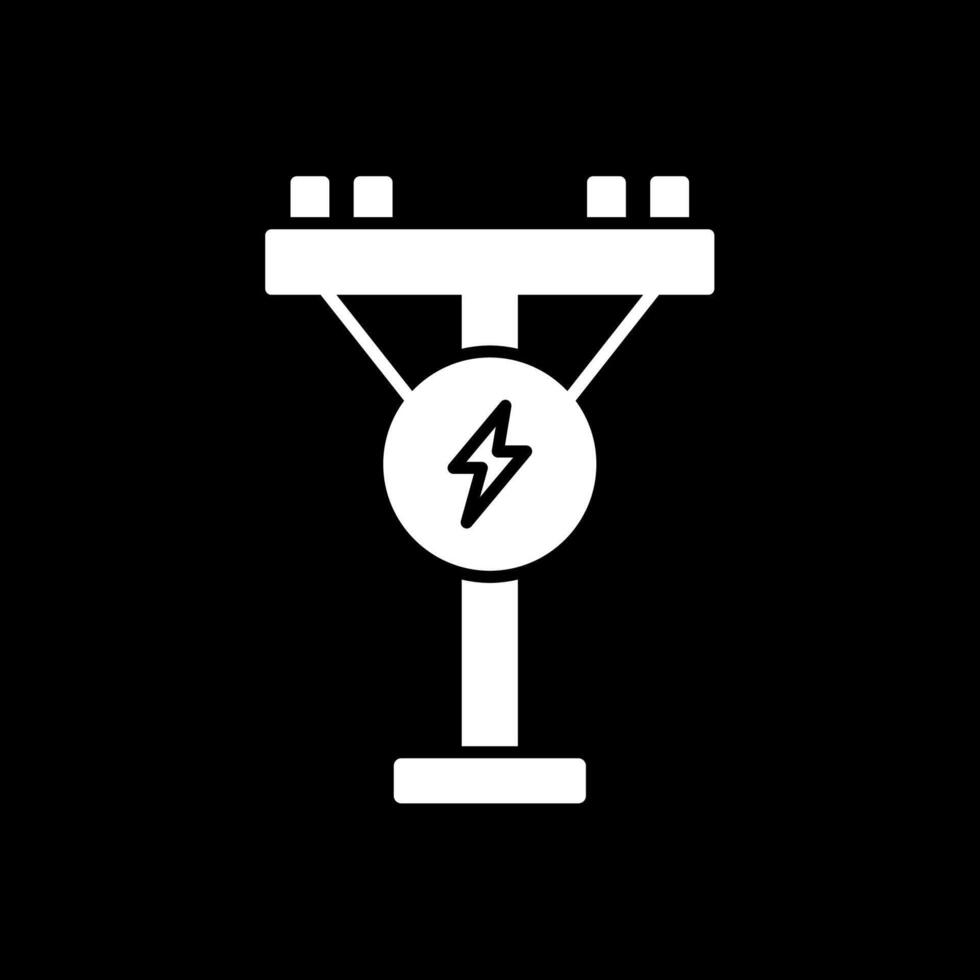 eléctrico polo glifo invertido icono vector