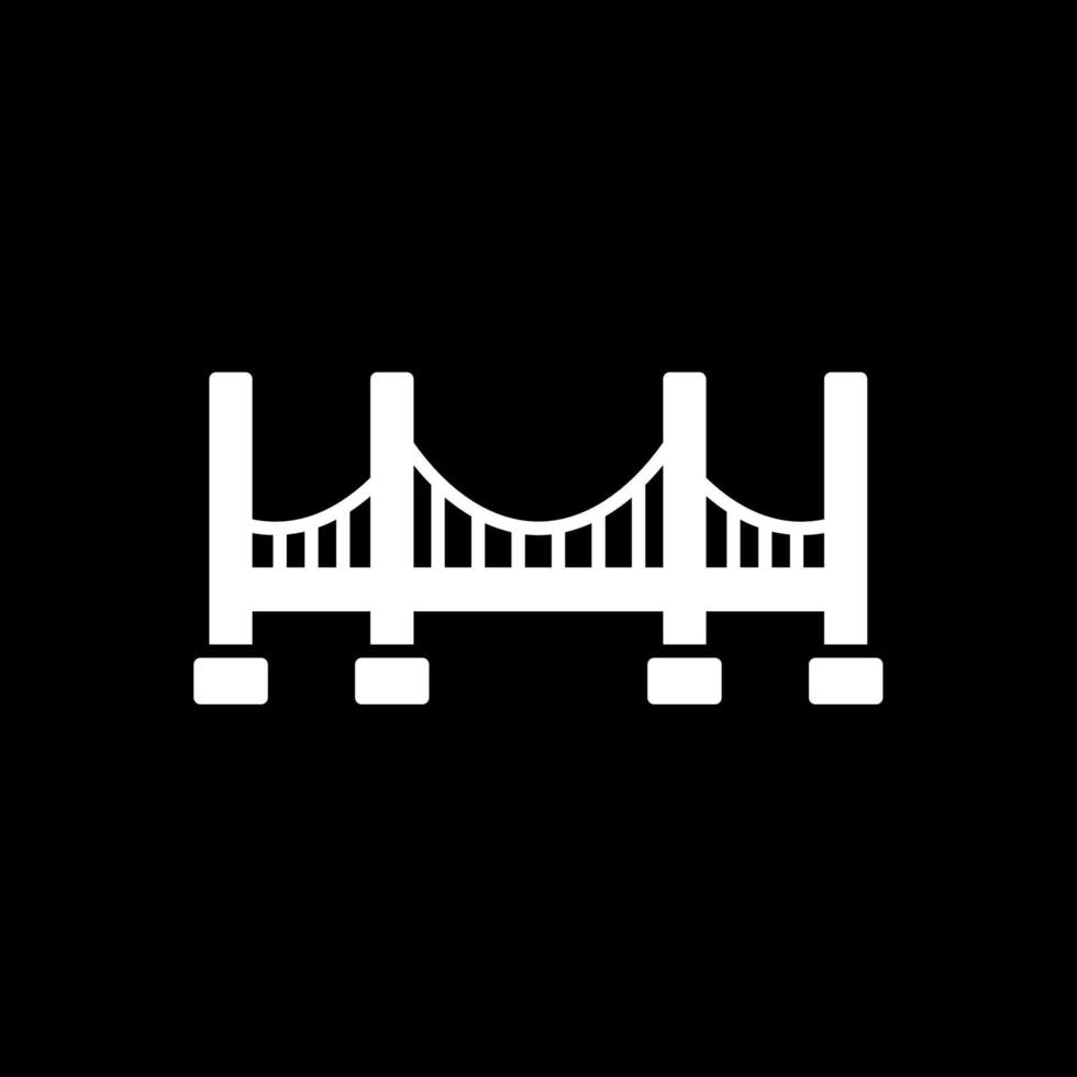 Bridge Glyph Inverted Icon vector