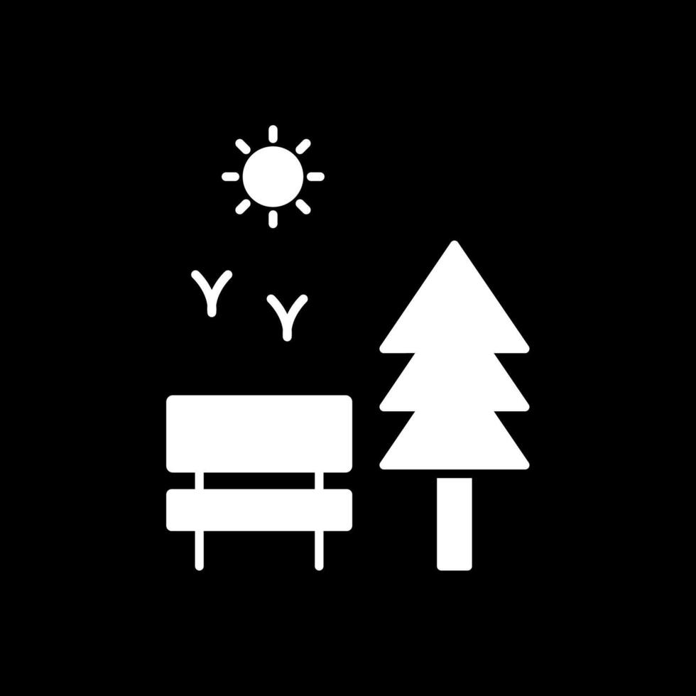 Park Glyph Inverted Icon vector