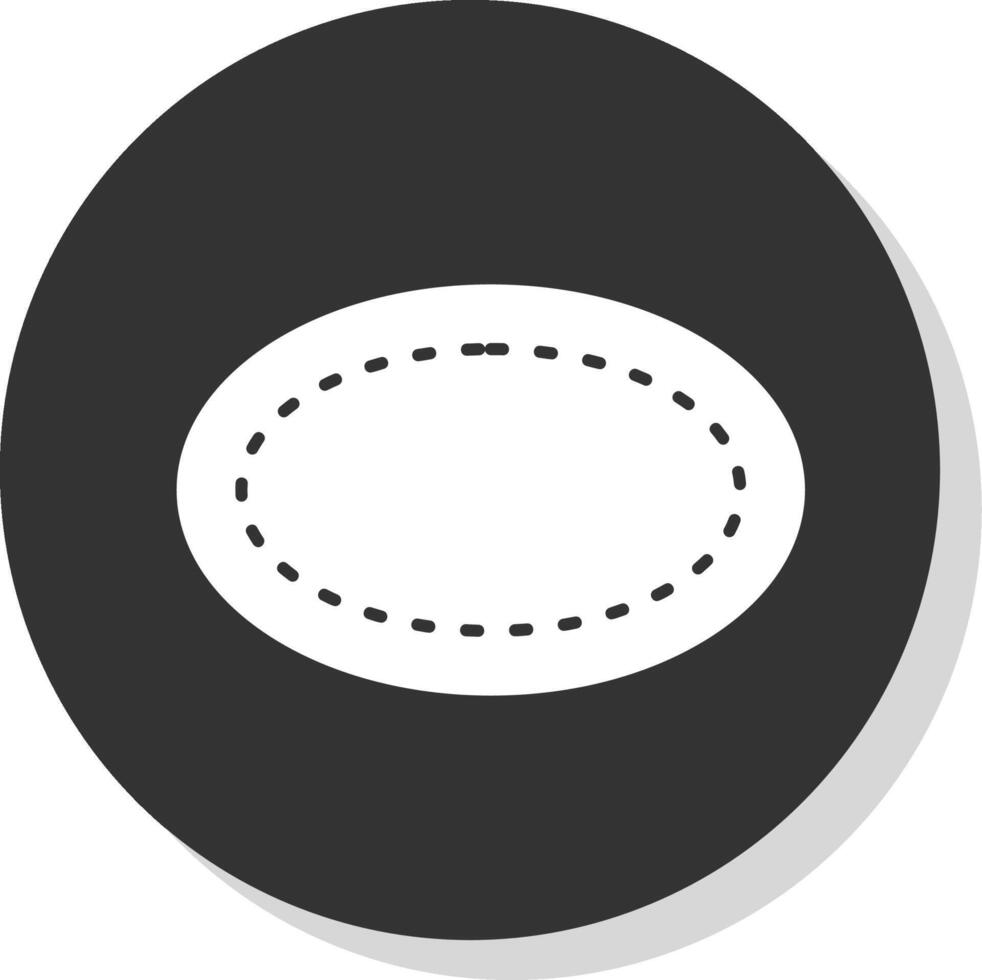 Oval Glyph Grey Circle Icon vector