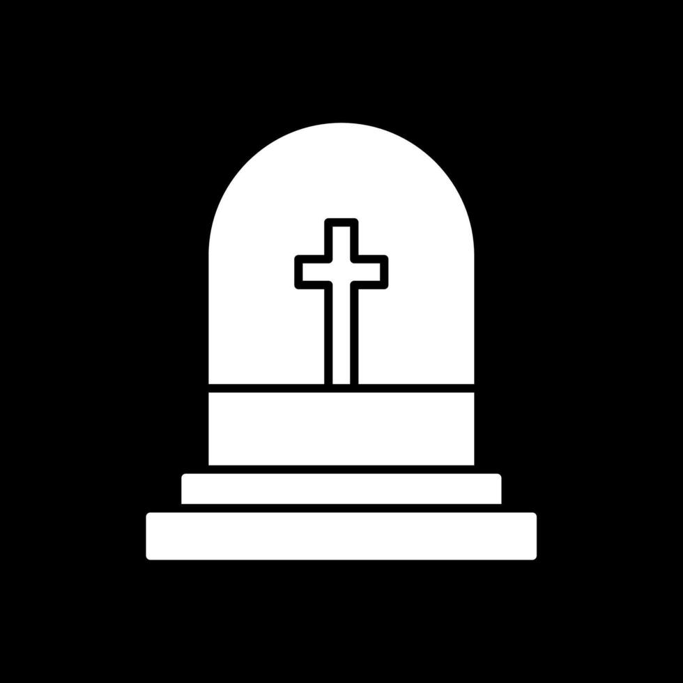 Grave Glyph Inverted Icon vector