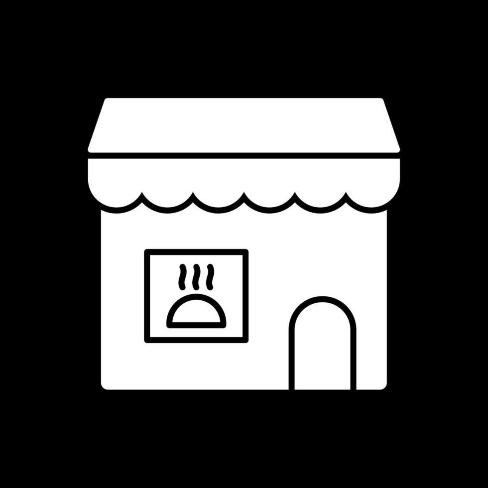 Grocery Store Glyph Inverted Icon vector