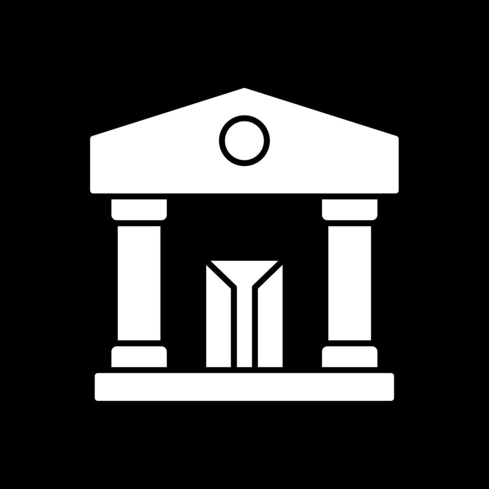 Museum Glyph Inverted Icon vector