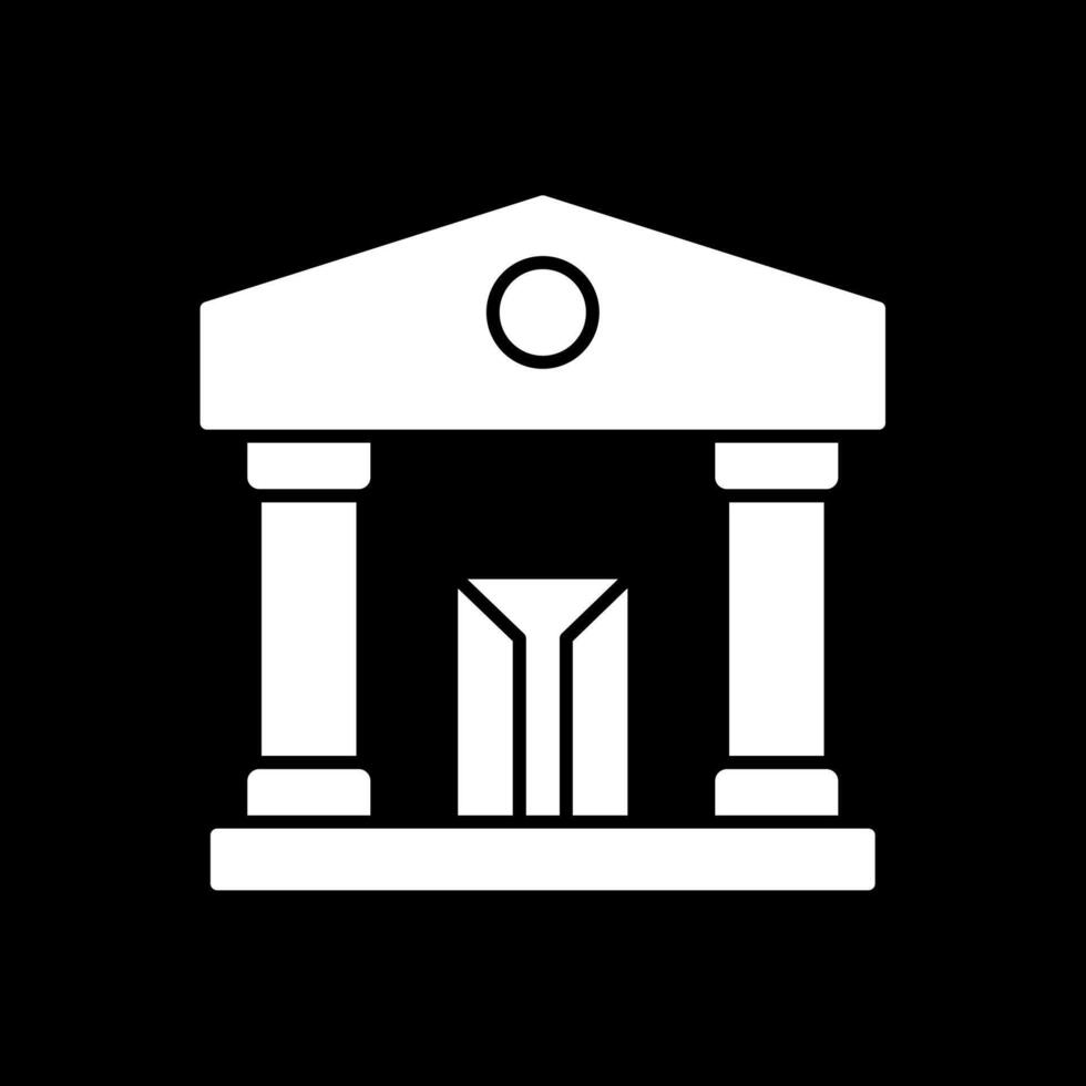 Museum Glyph Inverted Icon vector