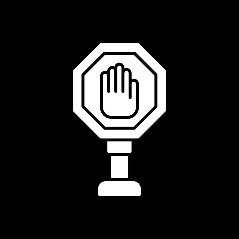 icono de glifo de señal de stop invertido vector