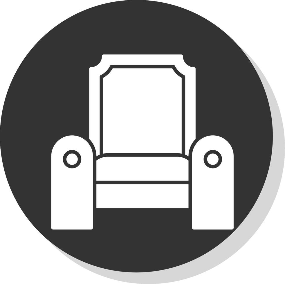 Throne Glyph Grey Circle Icon vector